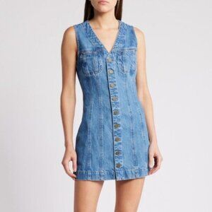 NWT Frame Denim Sleeveless Trucker Pocket Mini Dress